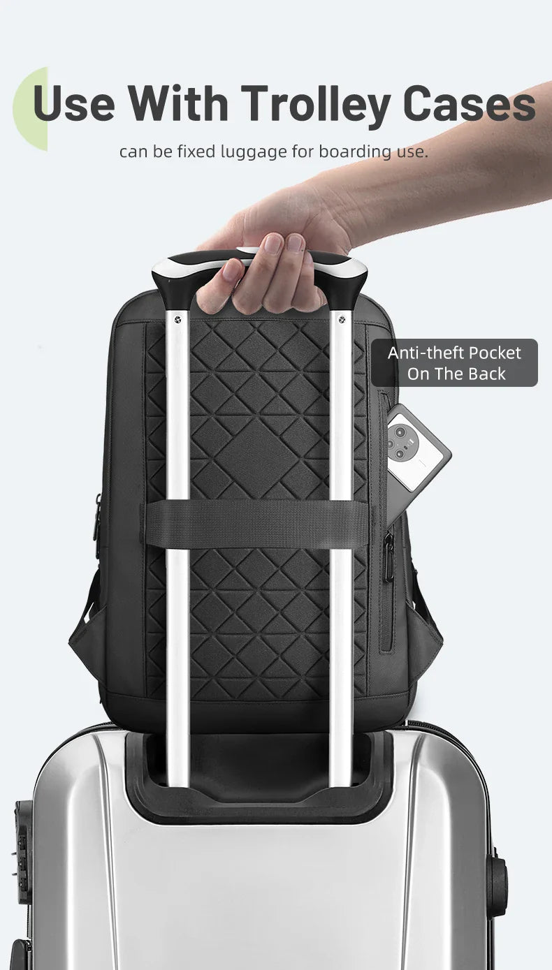 Heroic Knight Multifunctional Men's Backpack 15.6" Laptop Backpack Waterproof Large Capacity Work Travel Backpack with USB Port