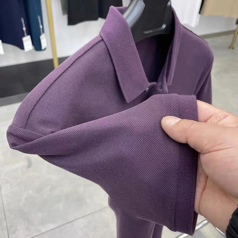 100% pure cotton high-end fashionable short sleeve summer new high-quality men's business casual polo shirt luxury brand T-shirt