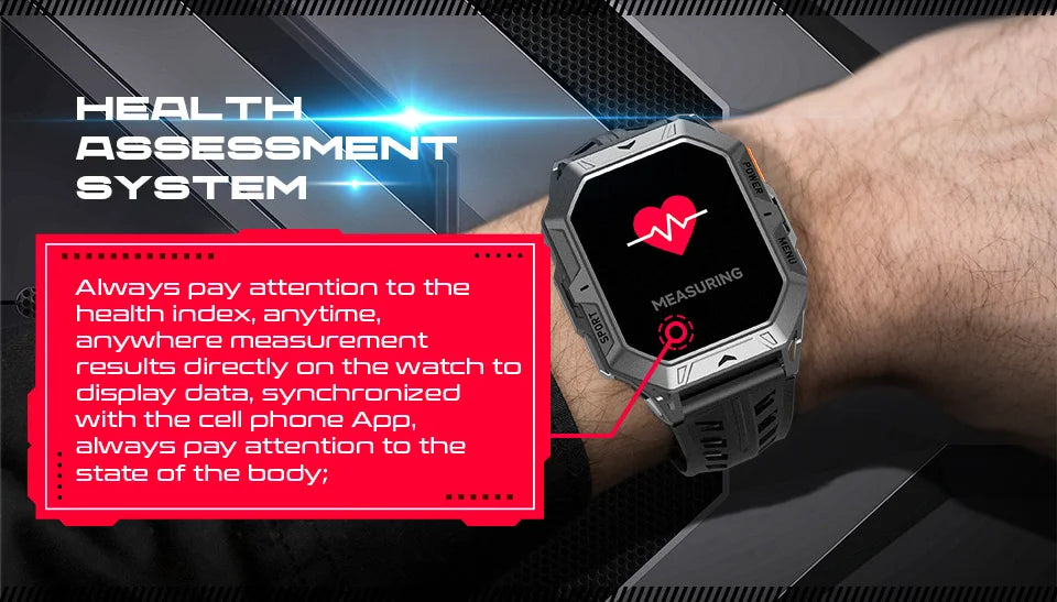 MISIRUN Smart Watch 1000mAh Battery 2.13 Inch AMOLED Screen Men Watch Compass 1ATM Waterproof Bluetooth Call Sports Smartwatch