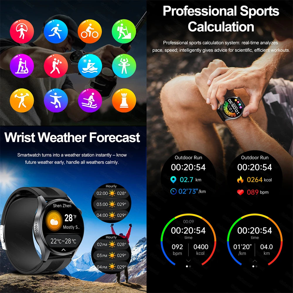 Smartwatch  AMOLED Screen Call ECG Sport Watchs