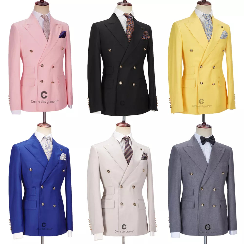 Tuxedo for Mens: Men Suits Winter Jackets Double Breasted Tailor-Made 2 Pieces