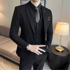 Men Suits for Wedding Prom 3 Pieces / Set Big 7XL Slim Fit Blazer Sets