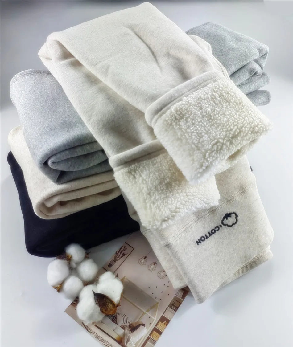 Winter Thermal Leggings Women -15 ℃ Velvet Cotton Slim Tights Fleece Pants