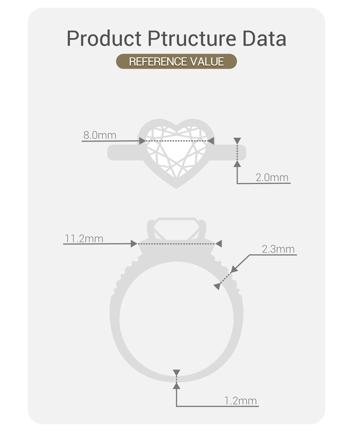 GIGAJEWE Moissanite  2.0ct 8.0mm Pink Color VVS1 Heart Cut 925 Silver Ring Diamond Test Passed Fashion Woman Girlfriend Gift