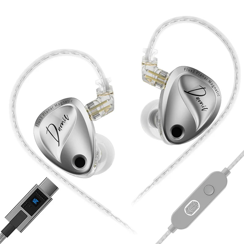KZ Duonic HIFI IEMs Triple-Magnetic Planar Driver 4-Tuning Wired Earphones with HD Dual Mic For castor pro
