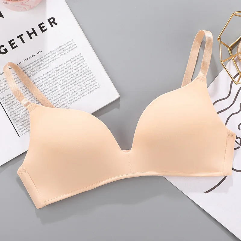 Women Seamless Bra No Wire Push Up Underwear Girls Students Breathable