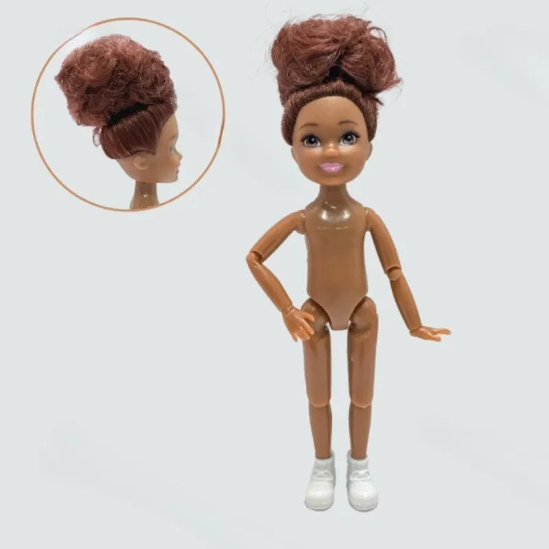5-inch Little Doll Tan Skin 14.5cm Height Girl Dress Up Toy for Children Girls