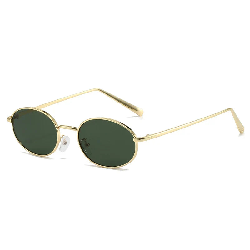 SHAUNA Retro Small Oval Metal Frame Women Sunglasses UV400 Men Punk Sun Glasses