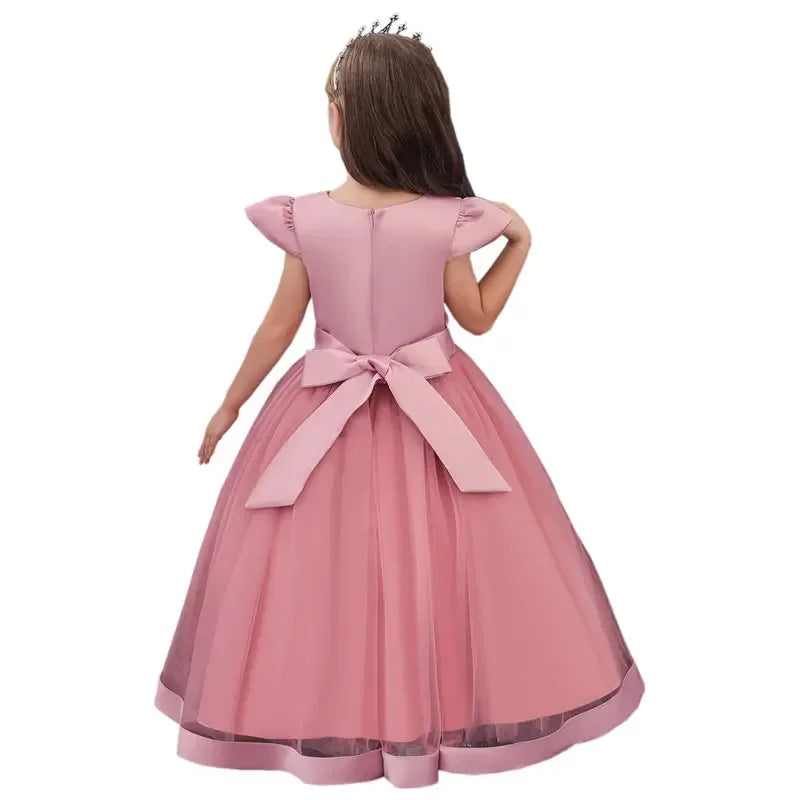 Fashion Princess Girl Dress Wedding Birthday Party Frocks Flower Girl Dresses Lace Kids Girls Party Dresses 3-12 Years