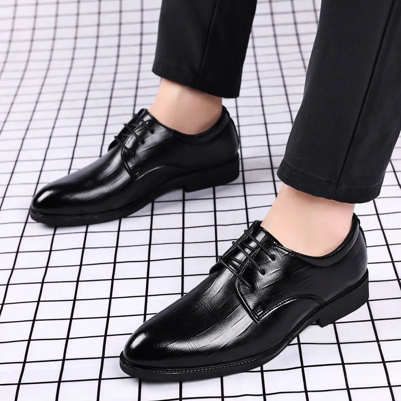 Mens Leather Dress Shoes Men's Formal Social Male Shoe Casual Business Pointed Toe Luxury Party Designer Shoes for Men