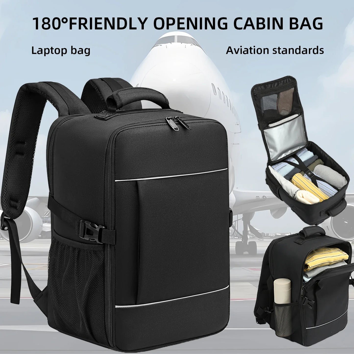 travel backpacks 40x20x25 ryanair cabin bag Unisex Carry-On Suitcase.15.6-inch Laptop Backpack For School,night reflective strip