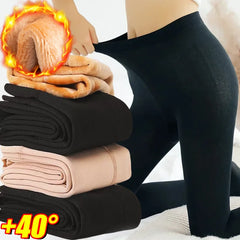 Women Thermal Leggings Winter Warm Elastic Translucent Pantyhose Female