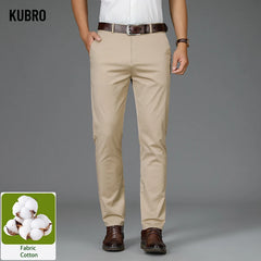 British Gentleman High Quality Cotton Business Casual Suit Pants Summer Thin Office Men