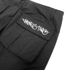 Minus Two Black Cargo Long Pants Fashion High Street Youthful Men