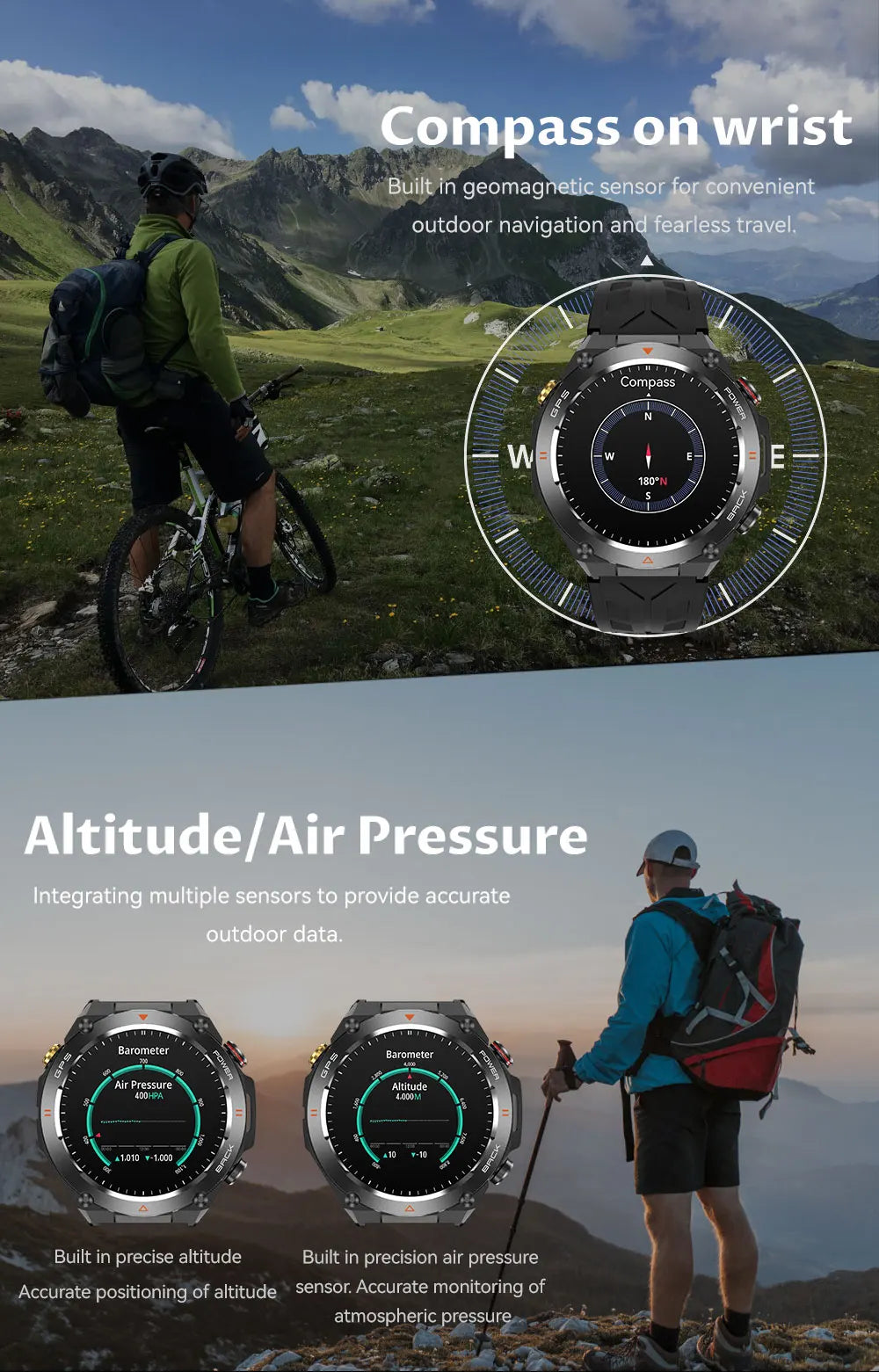 Xiaomi GPS Sports Smart Watch Men Waterproof Fitness Tracker Bluetooth call