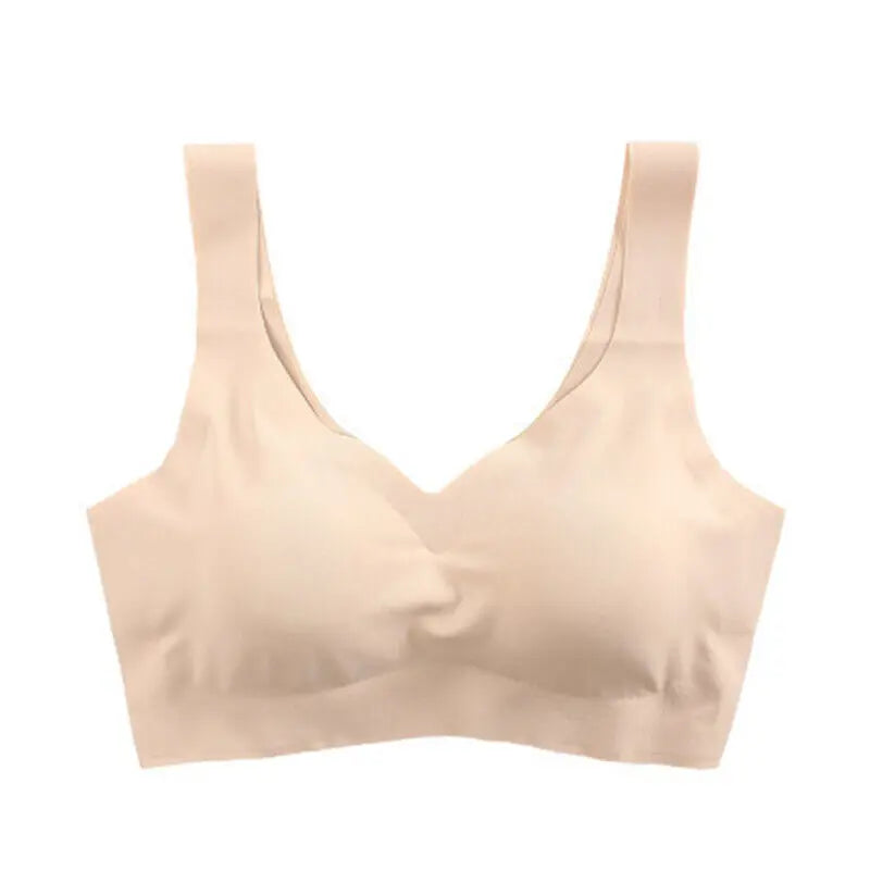 Women's Sports Bra Gym Seamless Ice Silk Bra Removable Chest Pad Bralette