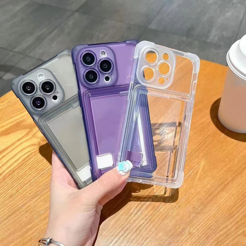 Card Holder Case For Samsung A54 5G Cases Samsung A53 A35 A33 A25 A05 A15 A12 S24 Ultra S23 FE S22 Plus Silicon Card Slot Cover