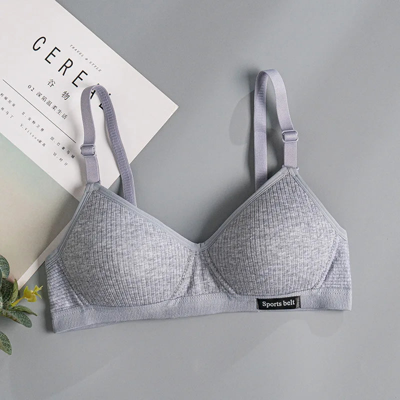 Women Underwear Cotton Bra Seamless Gathered Push Up Comfortable Soft