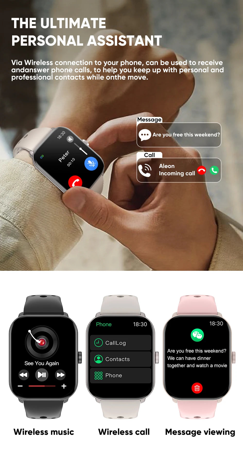 New BOXUXING Watch 5 Global Version Men Women HD AMOLED Screen Heart Rate Bluetooth Call GPS Track Waterproof Sports Smart Watch