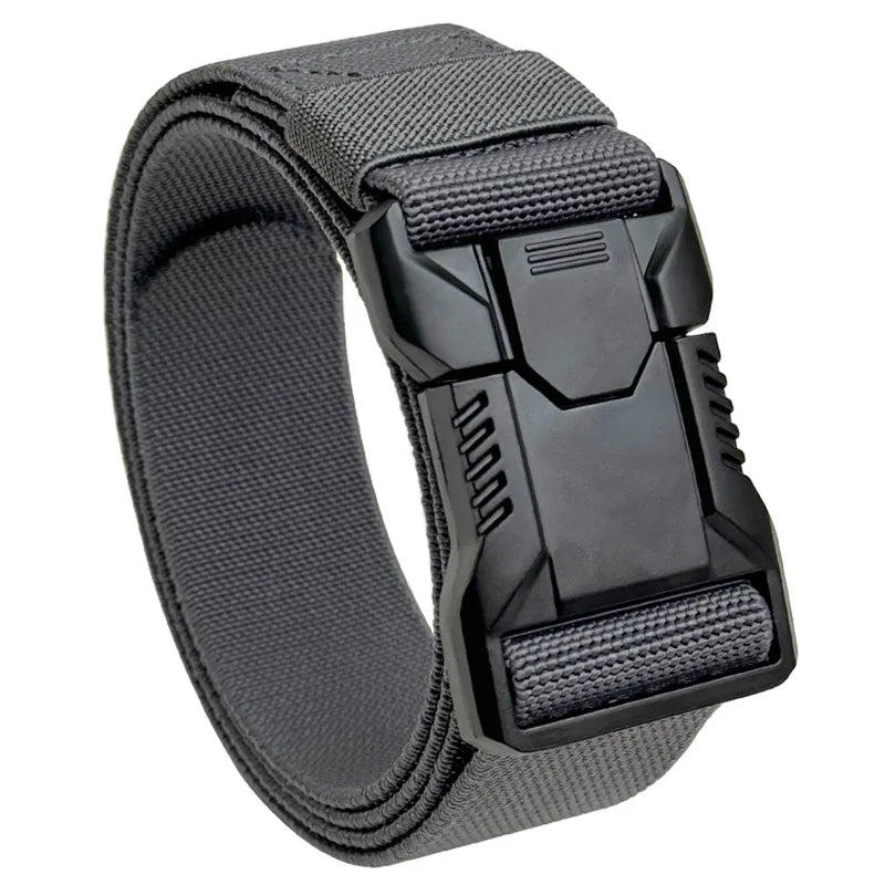 Tactical Belt Men's Elastic Webbing - Military Nylon Stretch Breathable Waistband for Outdoor Training Pants