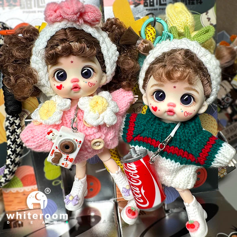 bjd doll Dolls for girls 13cm Labbu doll pocket mini blyth girl Doll Barbi Cry Baby Ball jointed doll Mobile phone Decoration