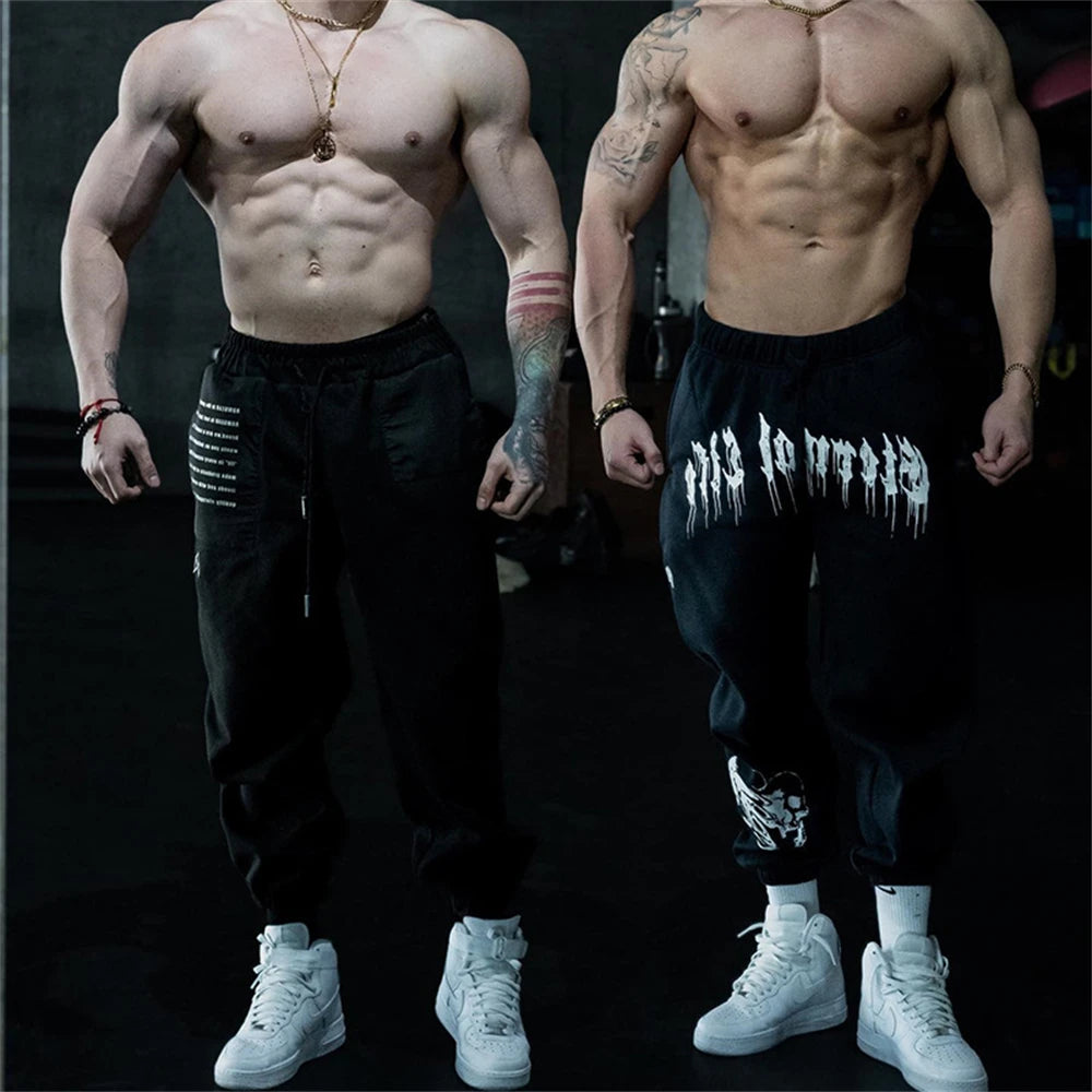 Autumn Spring Brand Mens Gym Joggers Cotton Pants Streetwear Sweatpants