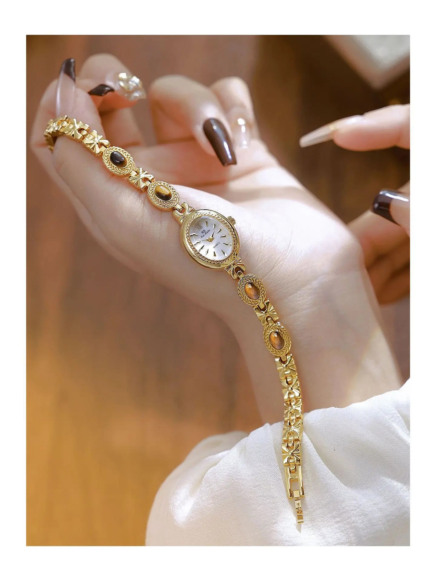 Oval Gold Women Watches Luxury Brand Dress Casual Quartz Small Dial Ladies Wrist Watches Rhinestone Gold Watches for Women 2025