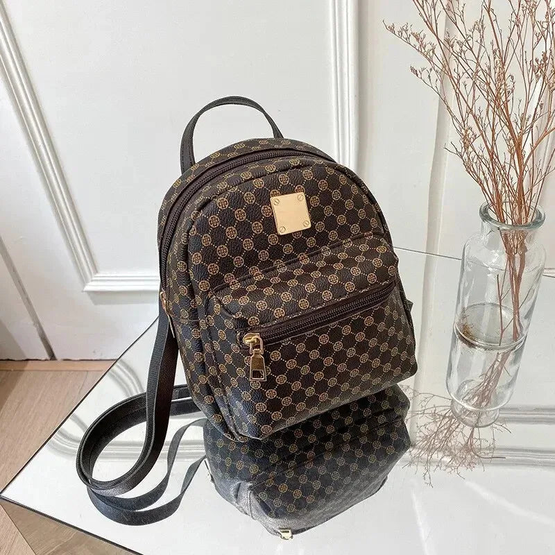 Classic floral material backpack for women, fashionable student backpack for women, daily shopping bag for women