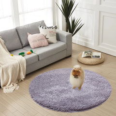 Round Dog Bed Mat Pet Sleeping Bed Soft Fluffy Long Plush Warm Pets Cushion