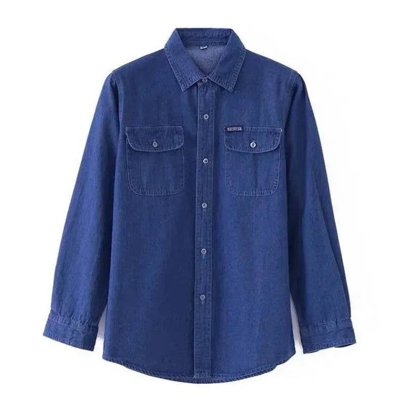 Denim Jackets Man Light Shirt Jeans Coat for Men Button Wide Sleeves