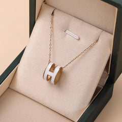 H Letter Necklace Female Simple Temperament All Clavicle Chain Internet Red