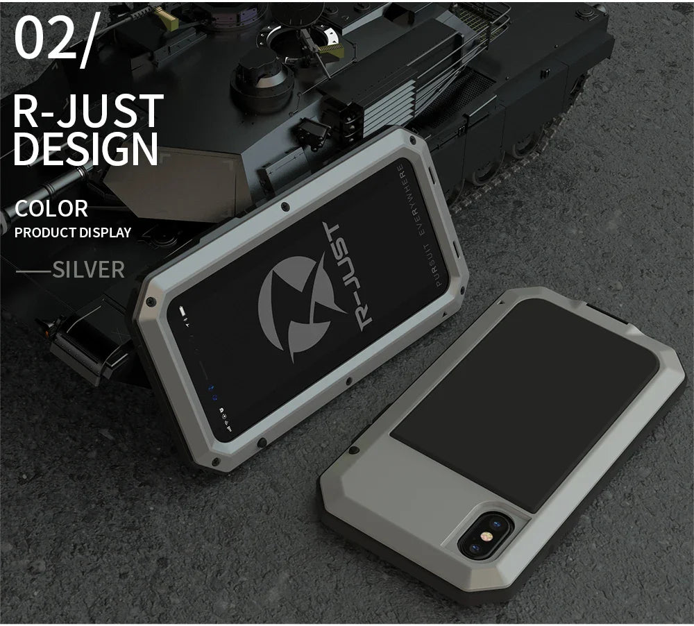 Heavy Duty Protection Armor Metal Phone Case for iPhone 17 16 15 14 13 12 11 Pro XS MAX SE XR X 6 7 Aluminum Shockproof Cover