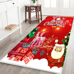 Merry Christmas Santa Claus Carpet for Living Room Home Decor Kitchen Hallway