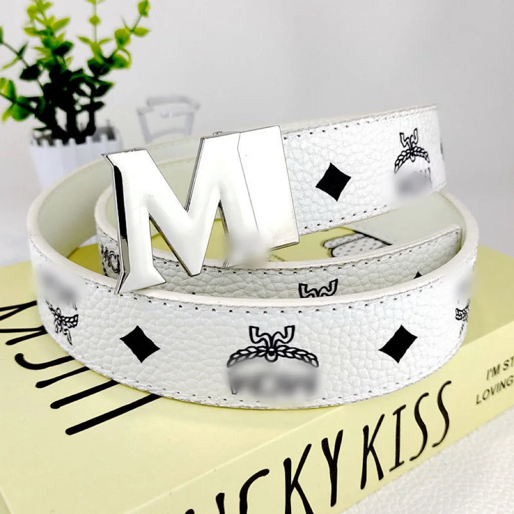 Classic Men's Belt Pure Cowhide Durable Fashionable Business Casual Alloy Buckle Hole Punching for Middle-aged And Young