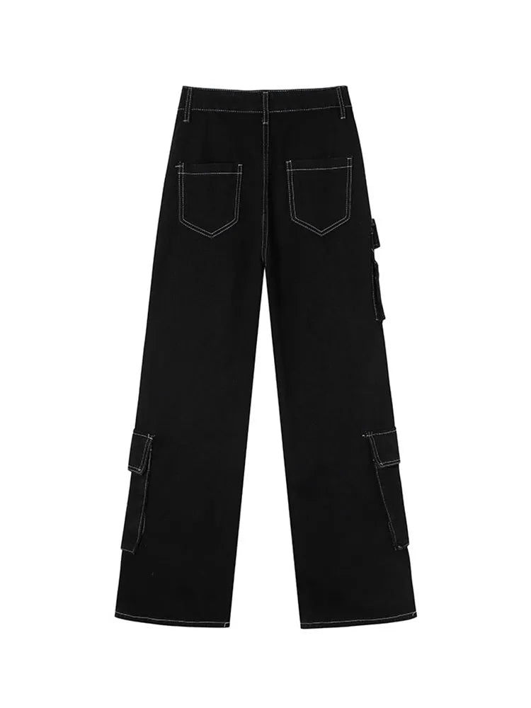 Baggy Jeans Women Cargo Pants Vintage High Waist Streetwear Denim Pants