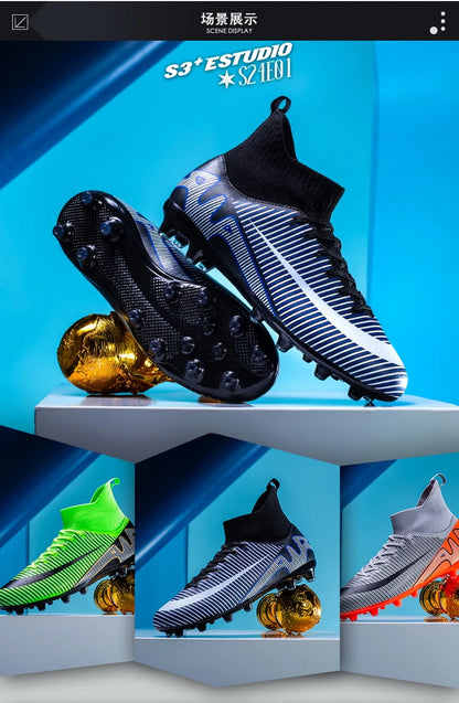Professional Men Soccer Shoes FG/TF  Football Boots Cleats Breathable  Outdoor