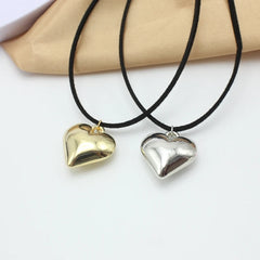 Diy Jewelry Goth Black Velvet 25mm Heart Pendant Choker Necklace for Women