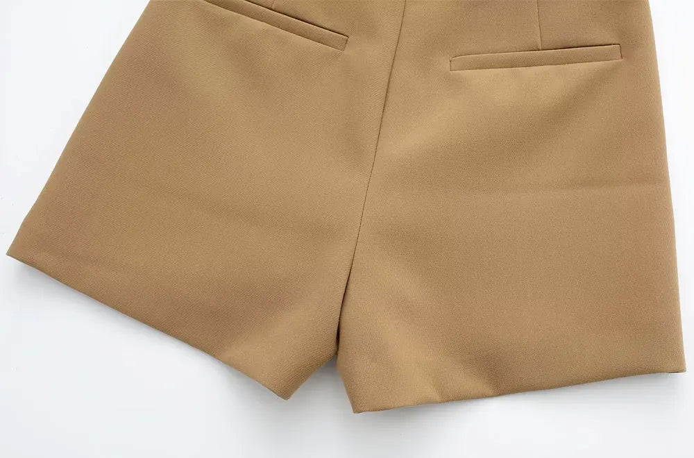 Women Fashion Pareo Style Asymmetric Shorts Skirts Vintage High Waist Side Zipper Female Skort Mujer