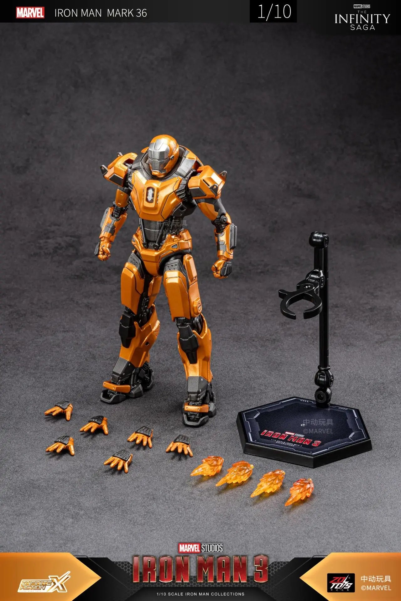 1:10 ZD Toys Iron Man MK38 Igor MK25 Striker MK26 Gamma MK36 Peacemaker MK40 MK15 Sneaky Action Figure Collections Gift