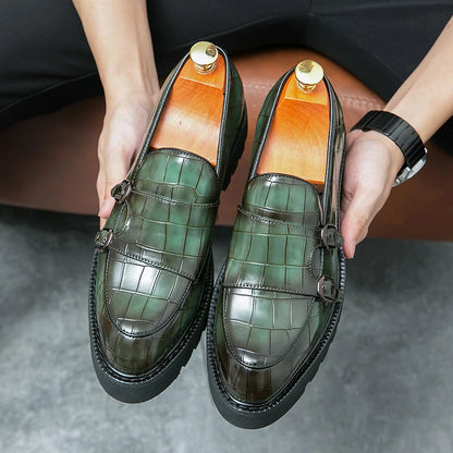 Man Shoes Genuine Leather Men Casual Shoes Business Formal British Style Luxury Male Loafers For Men Green Plus Size 38 44 45 46