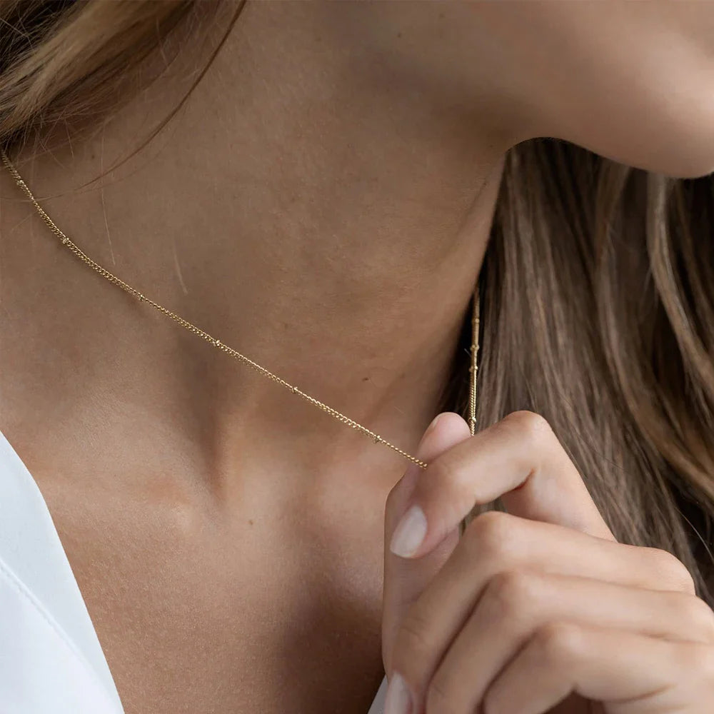 eManco Gold Color Stainless Steel  Chain Choker Necklace Women Chain Necklace Sets for Women gift