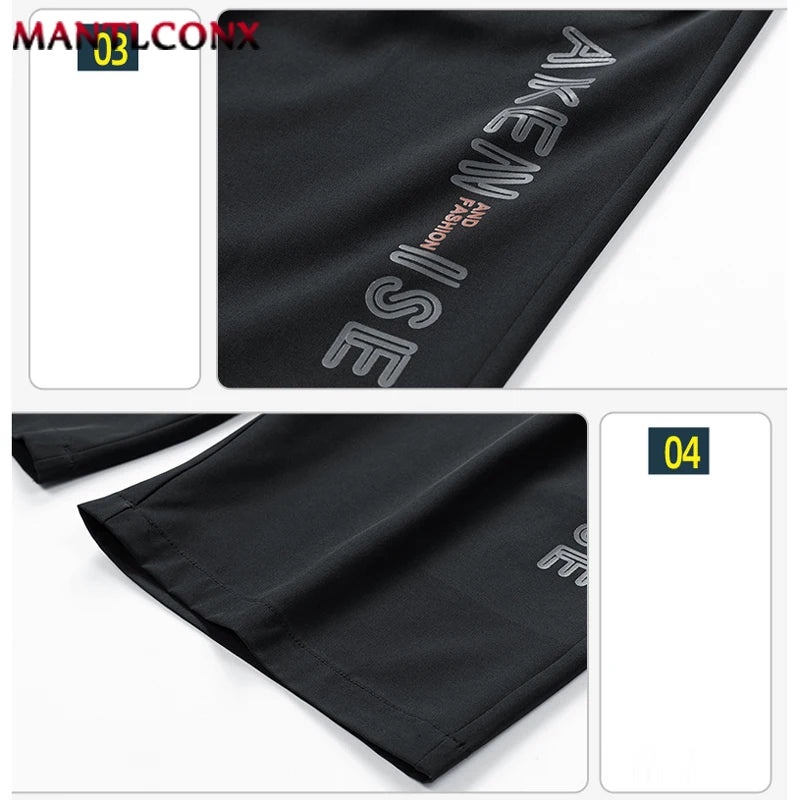 New Fashion Sports Shorts Men Breathable Quick Dry Men's Short Pants Men Breathable Elastic Waist Shorts Male Bottom Black XXXL