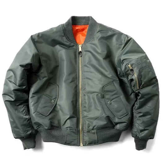 Men MA1 Jacket Winter Outdoor Thick Quality Nylon American Military Uniform Aviator