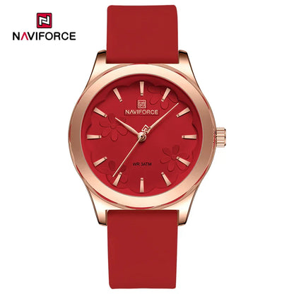 NAVIFORCE Watches for Women Creative Fashion Flower Dial Wristwatch Ladies Quartz Waterproof Shockproof Female Clock Gifts 2024