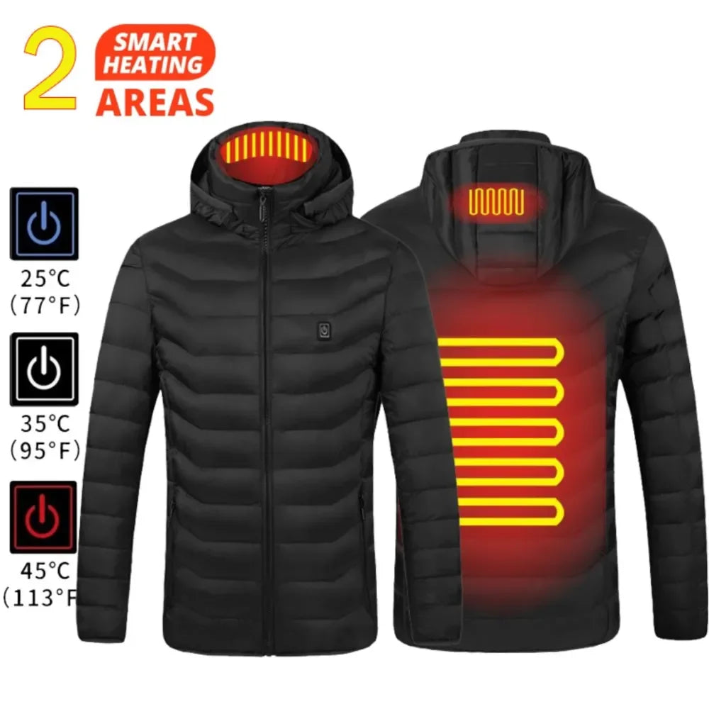 Heated Jacket Men Women USB Self Heated Clothing Washed Cotton Warm Coats