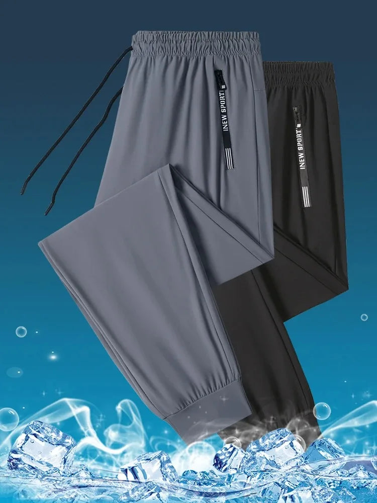 Pants for Men's Summer Thin Style Sports Quick Dried Straight Leg Draping Wide Leg