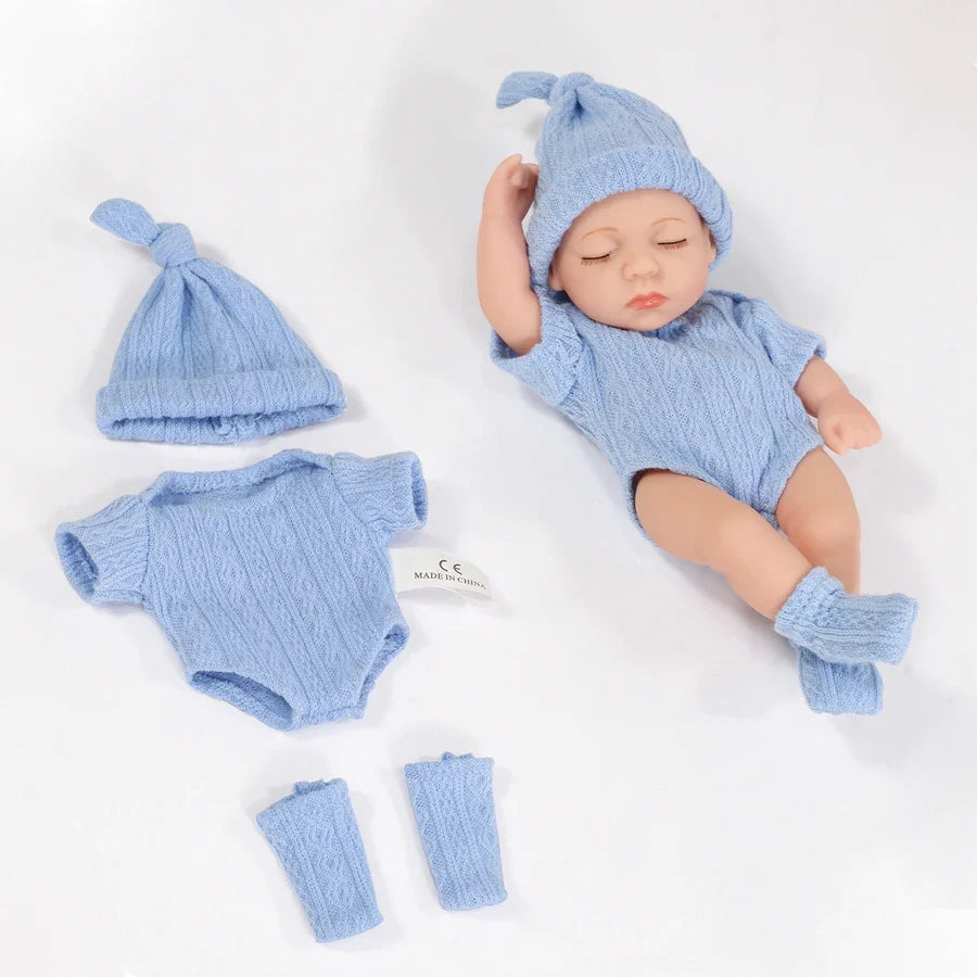 20cm Reborn Dolls Silicone Vinyl Baby Doll Cute Mini Bebe Doll Baby Reborn Doll Toys Waterproof Vinyl Doll For Girls Gift