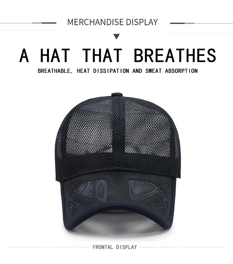 Summer Men Hat Openwork Brim Breathable Mesh Cap Outdoor Sports Sunscreen Baseball Women Sunhat