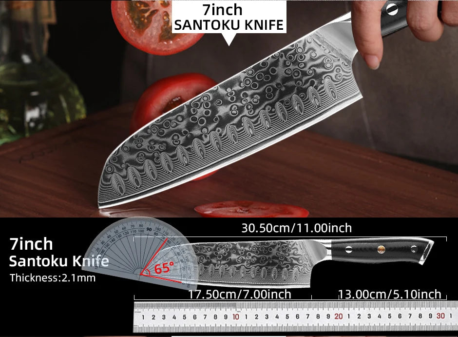 Damascus Kitchen Knives Set Japanese Chef Kitchen Knives VG10 67 Layer Stainless