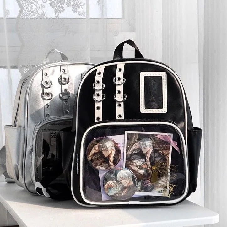 Y2K Cute Mini Backpack Women Kawaii Ita Bag Sweet Girl Transparent Rucksack DIY Personality Display Knapsack Lolita Shoulder Bag